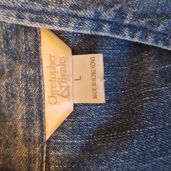 Christopher and Banks large jean button-down American Flag print - Picture 6 of 6